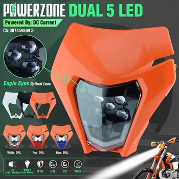PowerZone Motocykel Svetlometu Svetlomet Vedúci Svetlo Supermoto Kapotáže Na KTM V SXF MX Dirt Bike Enduro Svetlometu s DRL