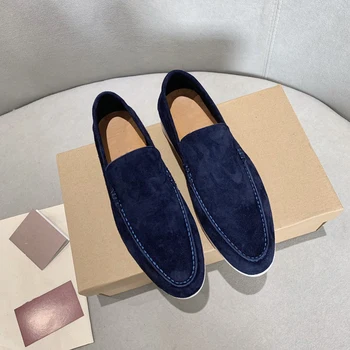 Tmavo modré Šťastie buttonless ležérne topánky 2023 low-top multi-farebné čipky low-náklon podrážkou dámske luxusné kožené papuče krásne komfortn