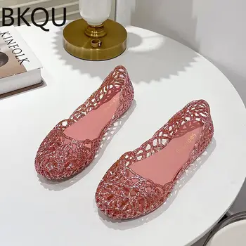 BKQU Ženy sandále 2023 nové letné sandále dámske topánky bežné Jelly oka bytov módne sandále sandalias mujer verano