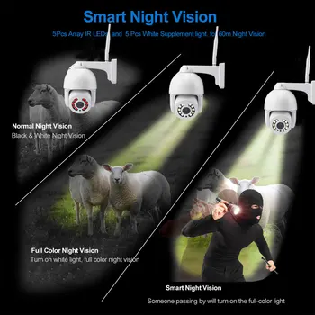 8MP 4K HD 5x zoom Exteriérový Vodotesný Fotoaparát, Farebné Nočné Videnie PTZ Zabezpečenia Wifi, Smart Fotoaparát obojsmerné Audio Auto Tracking