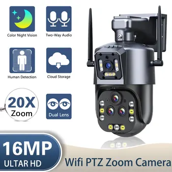 4K 16MP Wifi IP Kamera, Vonkajšie 20X Zoom Štyri Objektív PTZ Kamery Zabezpečenia Automatického Sledovania Bezdrôtový CCTV kamerový Systém P2P